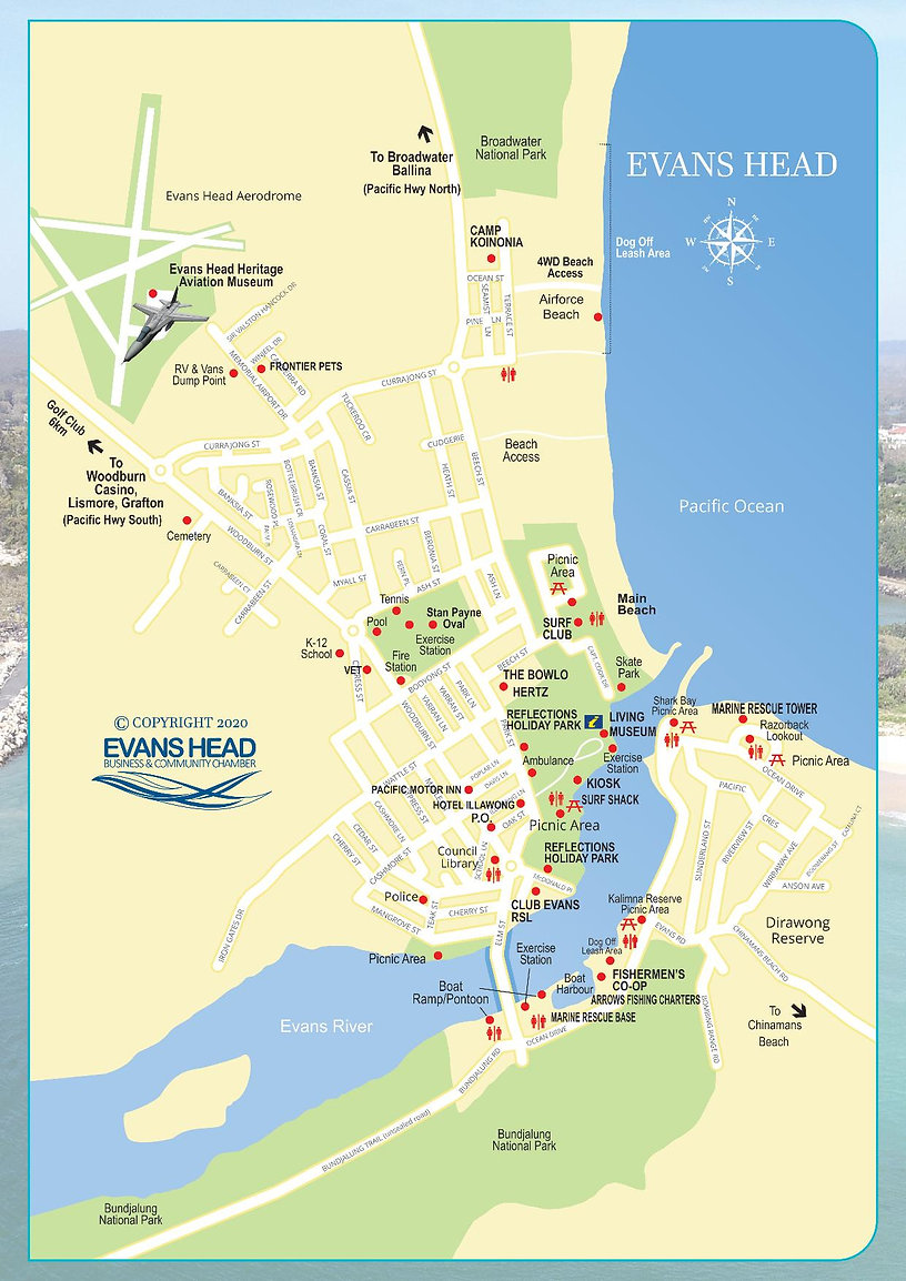 Town Map Evans Head Northern NSW Experience Evans Head